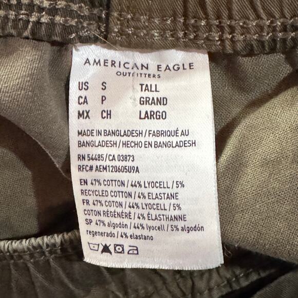 American Eagle Small TALL Mens Cargo Joggers Pants Camo Cuffed Pockets Stretch - Picture 10 of 11